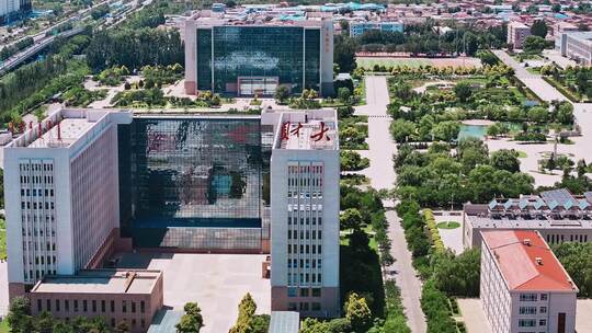 呼和浩特内蒙古财经大学全景鸟瞰图