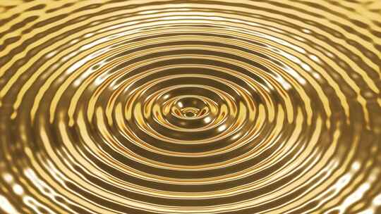 金色金属水波纹涟漪扩散水波