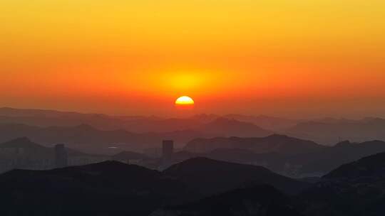 大气日出日落航拍