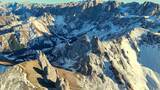 航拍冬季甘南洛克之路山峰雪景高清在线视频素材下载