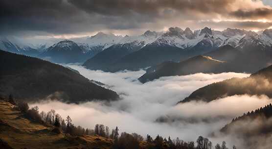 唯美风光日出日落云海风景唯美开场航拍中国