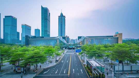 广东深圳福田区CBD延时