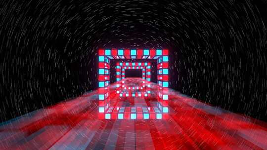 红蓝科幻太空桥背景Vj循环在HD