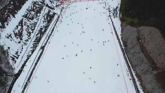 杭州临安大明山万松岭滑雪场航拍