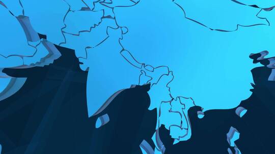蓝色科技三维世界地图业务辐射展示AE模版