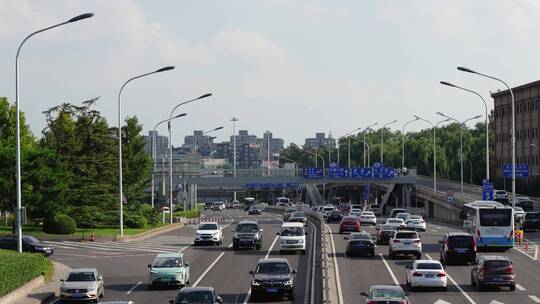 城市车流北京马路车流