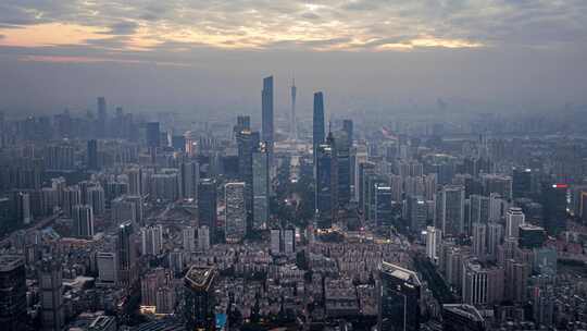 广东省广州天河区城市风景航拍