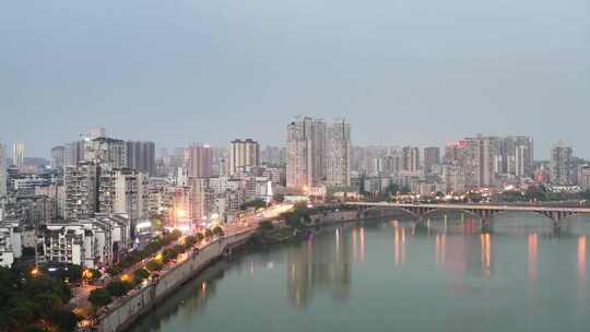 四川内江城市夜景风光视频素材模板下载