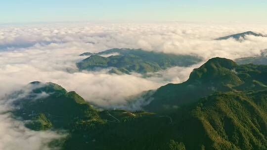 4k航拍高山峡谷云海