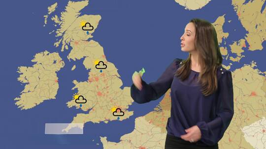 天气预报员播报天气情况视频素材模板下载