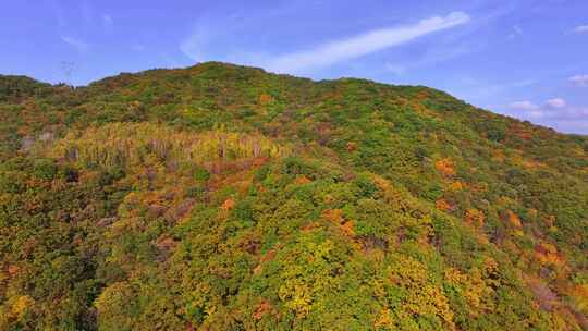 航拍辽宁抚顺筐子沟秋天风景