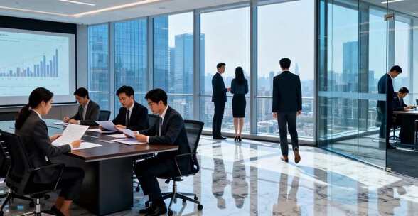 办公室白领商务会议场景