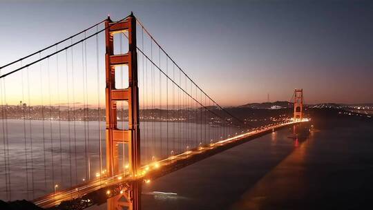旧金山大桥夜景视频素材模板下载
