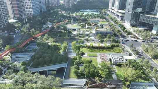 深圳大疆天空之城航拍万科云城设计公社公园视频素材模板下载