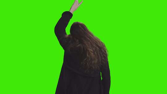 绿屏，女人，跳舞， Chromakey