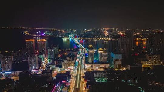 航拍湖北襄阳夜景延时襄阳城市宣传片视频素材模板下载