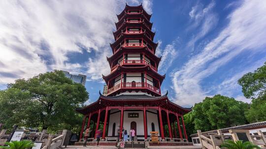 江西南昌绳金塔，地标旅游延时拍摄