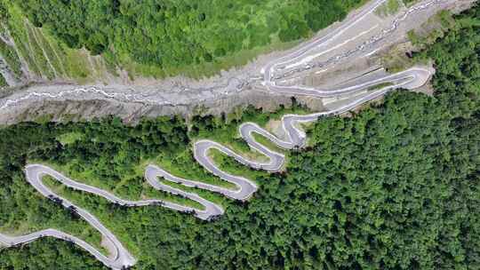 航拍四川独库公路宝康线高山森林风光