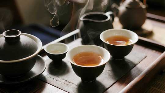 中秋节茶道传统文化慢生活意境视频