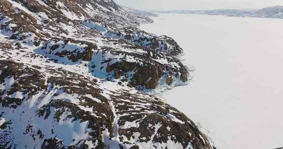 格陵兰岛，海岸线，无人机，海洋