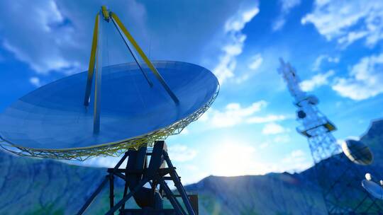 4K 卫星通信雷达探测扫描视频素材模板下载