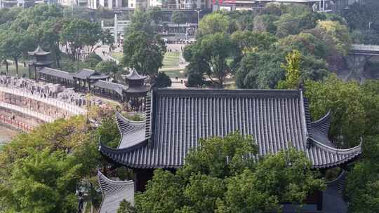 航拍衡阳石鼓书院4A景区