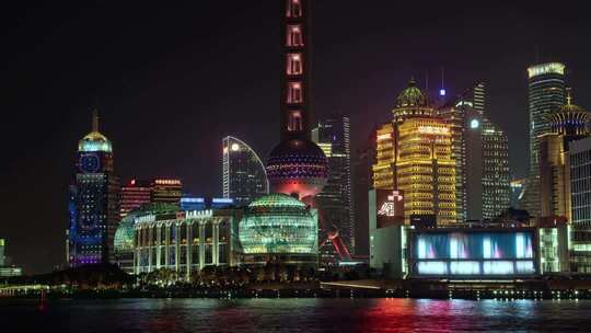 上海陆家嘴高楼城市景观延时拍摄