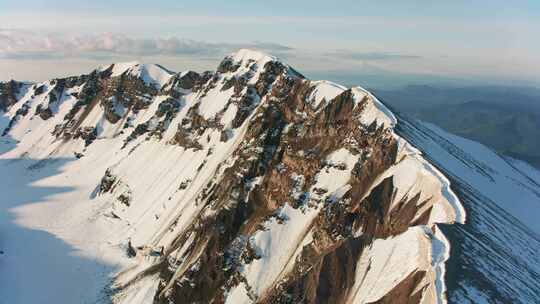 山，雪，火山，无人机