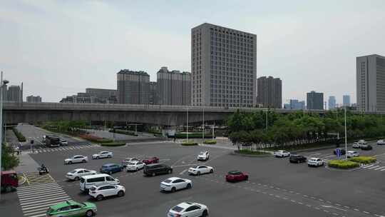 河南郑州城市交通航拍视频素材模板下载