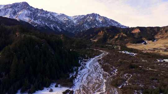 【航拍】祁连山雪景-马蹄寺周边02