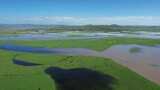 四川阿坝红原大草原白河航拍自然风光高清在线视频素材下载