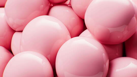 粉色柔软的弹性球体三维渲染