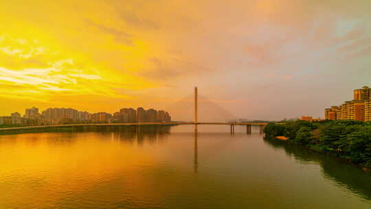 【4K超清】惠州合生大桥日落晚霞大范围