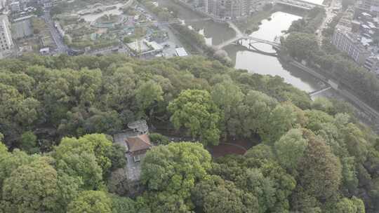 福建省龙岩市新罗区南城街道登高山公园航拍