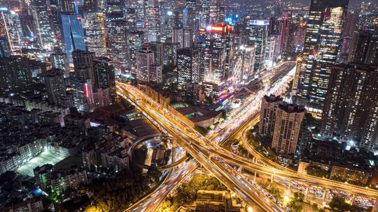 广州珠江新城夜景视频素材模板下载