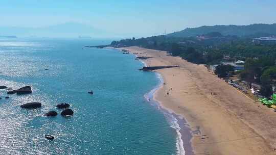 东海大海海边海水海浪沙滩海滩航拍风景唯美