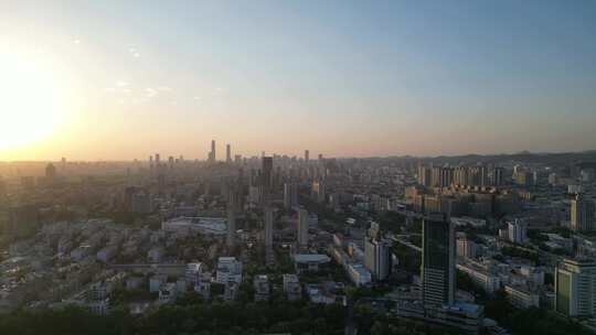 航拍山东济南城市建设