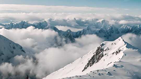 雪山高原山峰云雾