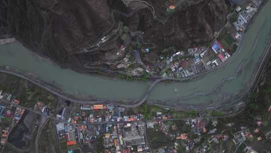 四川阿坝州中路藏寨金川梨花高空航拍