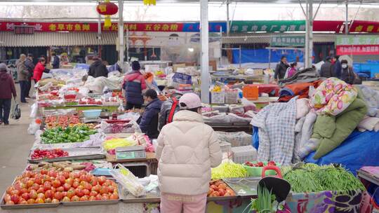 4K市场早市-菜市场视频素材模板下载