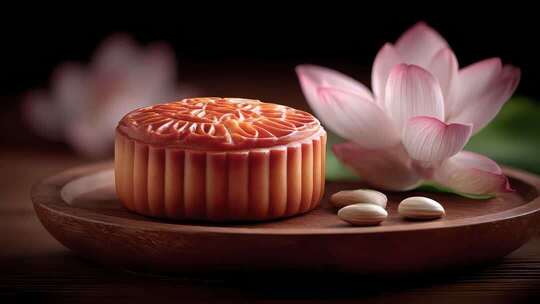 中秋佳节莲蓉月饼与莲花的美好相遇
