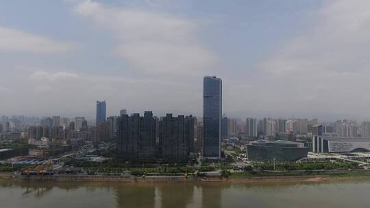 航拍江西南昌城市风光地标建筑视频素材模板下载