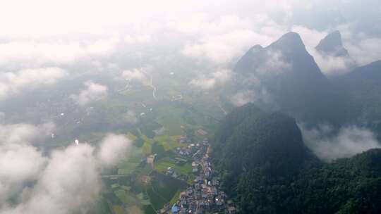 桂林山水阳朔风光中国航拍