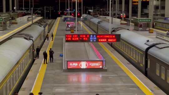 火车列车站台旅客轨道5视频素材模板下载