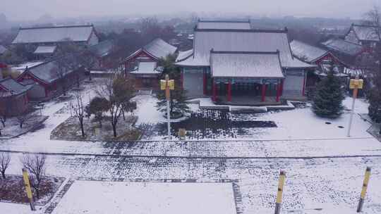 楼观台 雪景视频素材模板下载