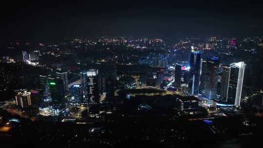 福州闽江北岸中央商务区航拍福州cbd夜景