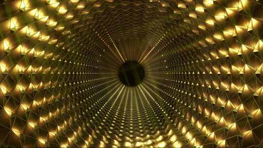 无限金色发光隧道