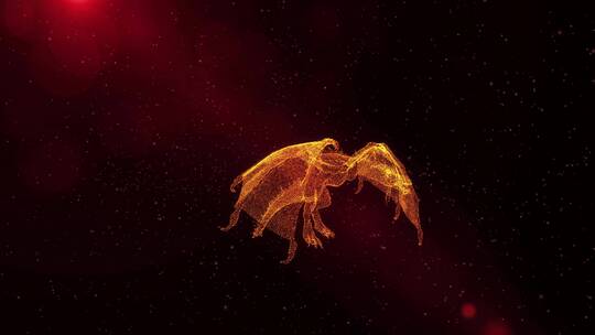 金红色的龙和粒子