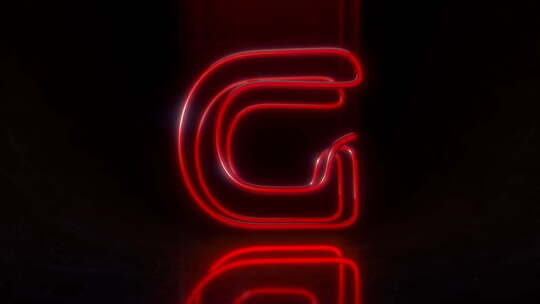 彩色霓虹灯字母G循环动画。