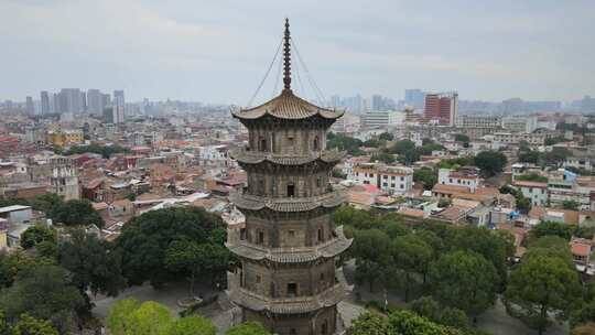 航拍福建泉州西街开元寺